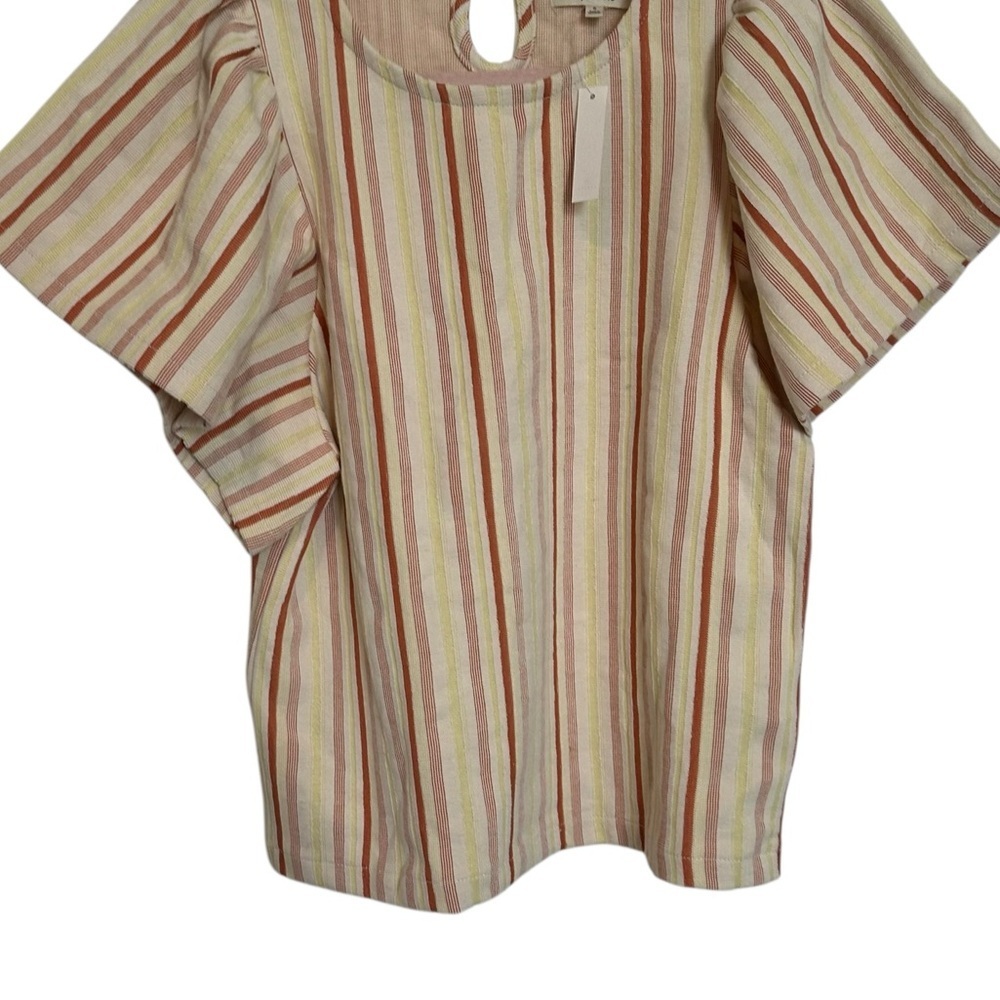 Madewell Women's Textured Flutter-Sleeve Crop Top… - image 4